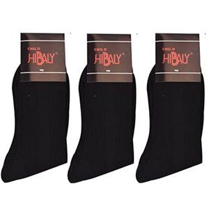 Hibaly Boy's Solid Color Ribbed Crew Dress Socks